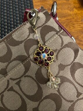 Purple & Yellow Blingy Bag Charm